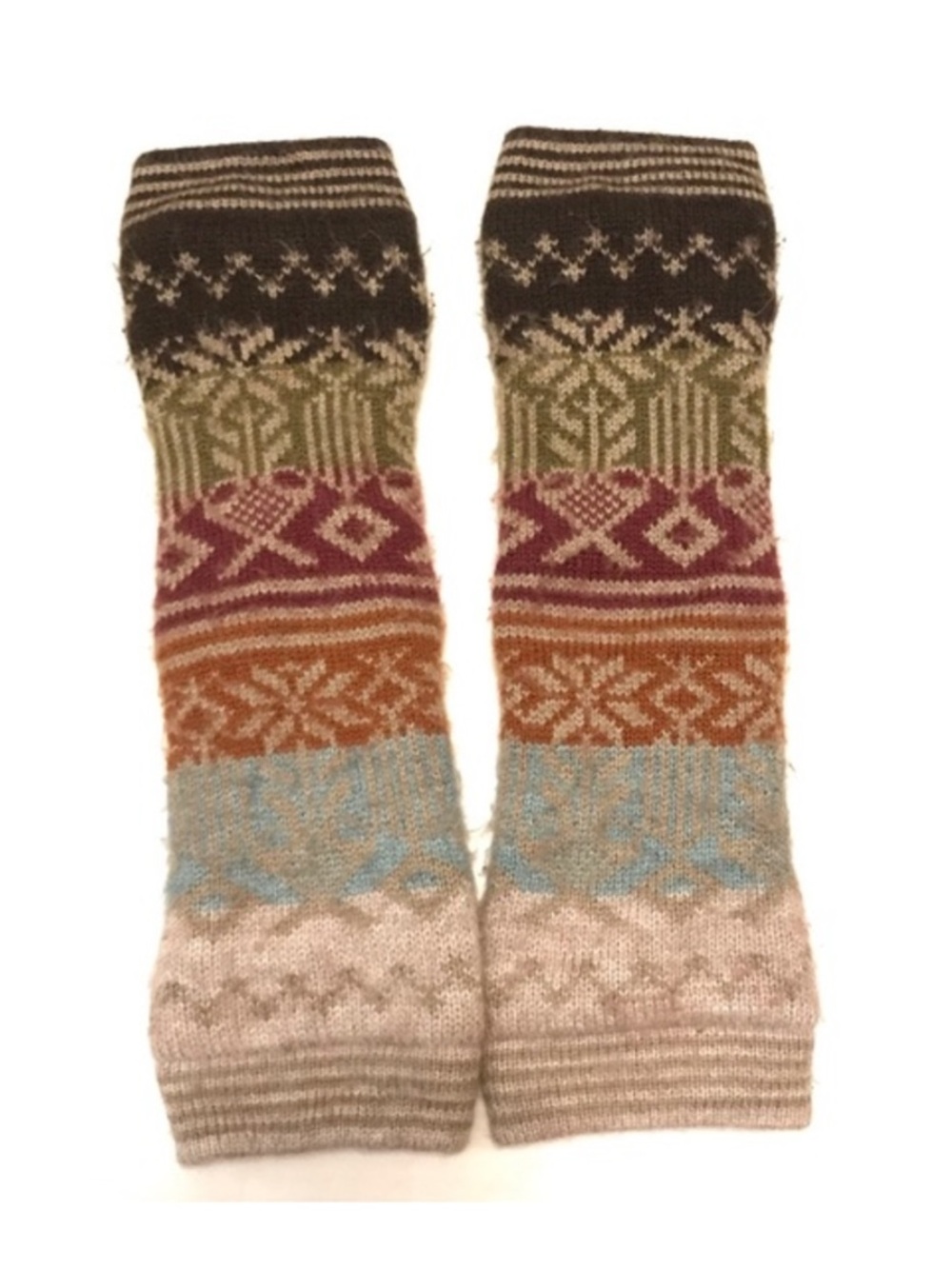 Fair Trade Handmade Peruvian Bolivian Alpaca Wool Winter Knit Leg Warmer